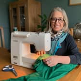 Linda Murray with her mum's sewing machine
