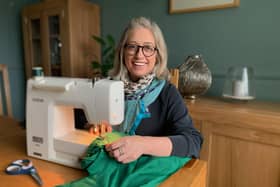 Linda Murray with her mum's sewing machine