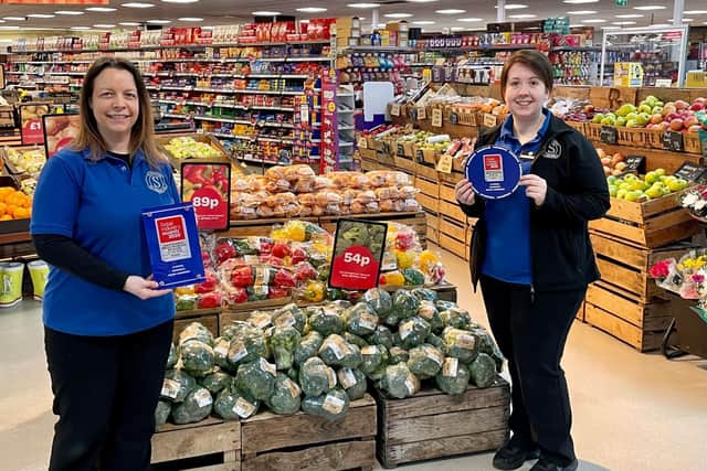 Produce Manager Beverley Atkinson is pictured with Laura Purvis from JC Stewart and their Retail Industry Award for Fresh Produce Retailer of the Year.