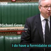 Michael Gove speaking in the Commons. BBC image