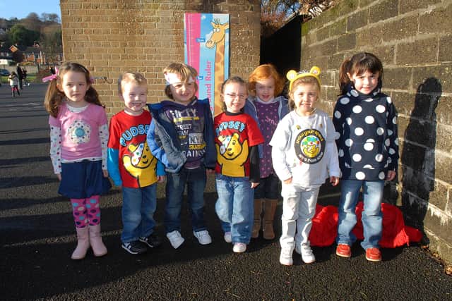 1Some of the younger kids who took part in the Larne and Inver Primary School Children in Need Day . INLT 47-362-PR