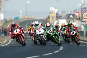 The start of the feature North West 200 Superbike race in 2007.