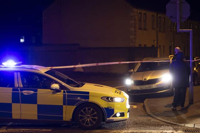 Police at the scene of a shooting on Knockmore Road in Mosside Village near Ballymoney on Monday evening, it is belived a man is in a serious condition after he was shot.Pic McAuley Multimedia