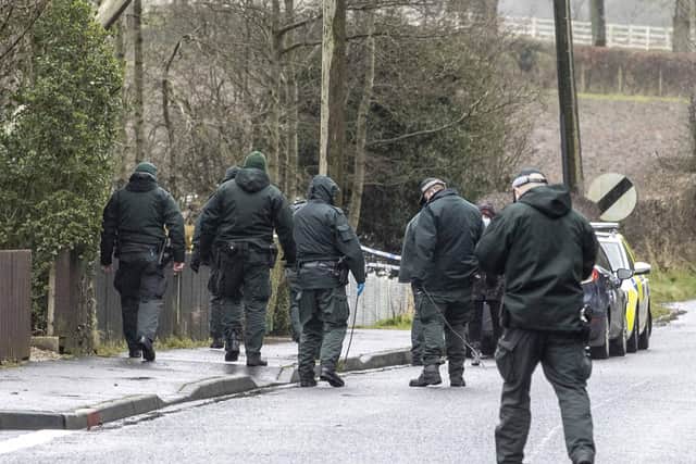 PSNI searches today after the shooting of a man in Mossside