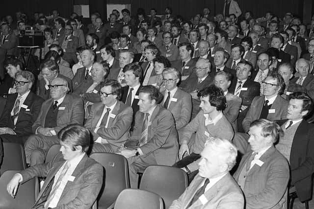 A section of the large audience at the Ulster Grassland Society conference which was held at Balmoral in February 1982. Picture: Farming Life archives