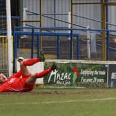 Curtis Allen wheels away after putting Coleraine 1-0 up