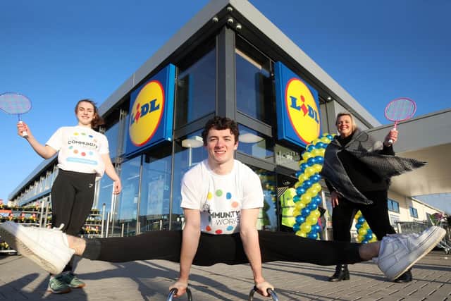 Schools Score £120,000 Sports Investment with Lidl Northern Ireland (1) : Lidl Northern Ireland has gone to top of the class after awarding 40 secondary schools £3,000 worth of vouchers each to secure essential brand-new sports equipment as part of the retailer’s Sport for Good initiative. Representing an investment of £120,000, 40 schools – one for every Lidl Northern Ireland store in December 2020– across all six counties are set to benefit from the boost. The Sport for Good initiative aims to encourage and support young people to make the most of the physical and mental benefits of sport participation. Pictured (L-R) are Lucy McGonigle (Regent House Grammar School), Sport for Good ambassador and Commonwealth gold medallist Rhys McClenaghan, and Angela Connan (Corporate Social Responsibility Manager, Lidl Northern Ireland).