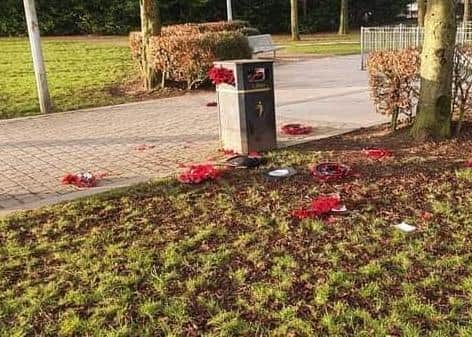 The incident is being treated as a hate crime.