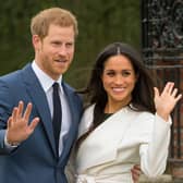 Prince Harry and Meghan Markle just after the announcement of their engagement in 2017.