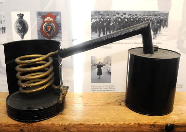 Device for instructing officers on how poteen was made at the Police Museum at Knock Headquarters. Picture: Declan Roughan/Presseye/News Letter archives