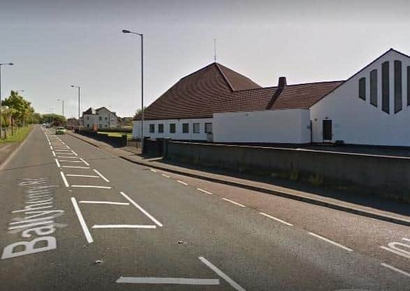 The incident took place in the vicinity of Ballyhenry Presbyterian Church. Pic by Google.