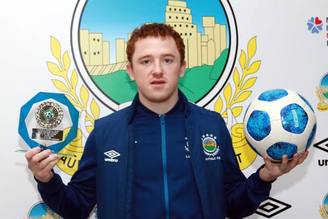 Linfield's Shayne Lavery following his weekend hat-trick. Pic by Pacemaker.