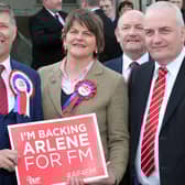 South Antrim MP Paul Girvan, left, and Trevor Clarke, right, were present at the meeting where serious unease was expressed about the state of the DUP