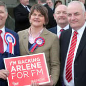 South Antrim MP Paul Girvan, left, and Trevor Clarke, right, were present at the meeting where serious unease was expressed about the state of the DUP