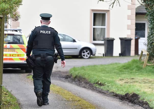 Police at the scene on Glenville Road, Newtownabbey on Saturday morning.
Pic: Colm Lenaghan/Pacemaker