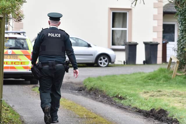 Police at the scene on Glenville Road, Newtownabbey on Saturday morning.
Pic Colm Lenaghan/Pacemaker