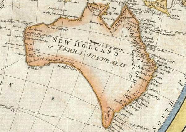 Australia in 1794 Samuel Dunn Map of the World in Hemispheres