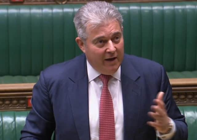 Secretary of State Brandon Lewis speaking in the Commons after an urgent question tabled by DUP MP Carla Lockhart