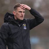 Dungannon Swifts boss Dean Shiels during Saturday's defeat by Ballymena United. Pic by Pacemaker.