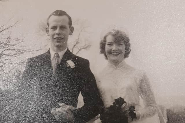 Robert and Maureen Heddles on their wedding day on March 27, 1956.