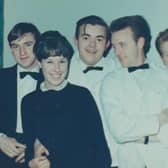 Gareth Jones, (pictured left), who was assistant manager at the King's Arms in 1967-68, can put names to some of the faces in this old photo but not all of them.  From left: Margaret Bell (restaurant waitress)  Charlie Murray (head waiter)   John ?  and ? (restaurant waiters).