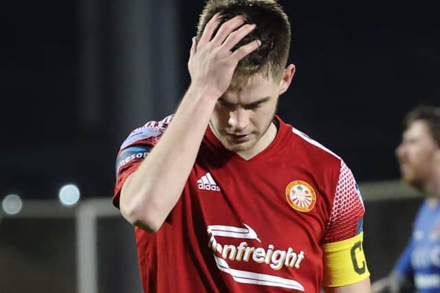 Portadown captain Luke Wilson following Tuesday's defeat to Crusaders. Pic by Pacemaker.Portadown captain Luke Wilson following Tuesday's defeat to Crusaders. Pic by Pacemaker.