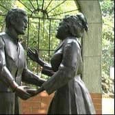 A statue in Manilla portraying Josephine's farewell to her husband.
