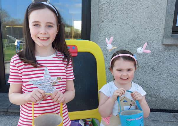 Poppy and Jessica Blakely from Dromore enjoying their Easter holidays