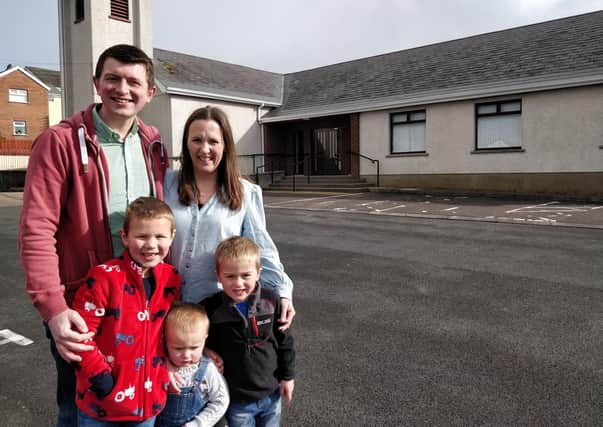 Rev Robert M McCollum with his wife Emma and children Jonah (7), Toby (5) and Flynn (2)