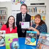 Pictured launching Digital Learning Day, which takes place on Thursday 23 April: (From Left) Angela McCartney, Communities Executive, Business in the Community’ Jim O’Hagan, Chief Executive, Libraries NI and Leslie Smyth, Digital Inclusion Comms Manager Enterprise Shared Services at Department of Finance.