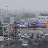 Flybe planes parked at Belfast City Airport
