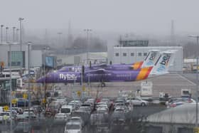 Flybe planes parked at Belfast City Airport