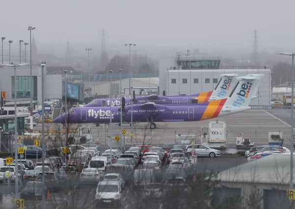 Flybe planes parked at Belfast City Airport