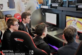 Some of the pupils taking part in a Belong Gaming Arena at a Digital Schoolhouse regional qualifier earlier this month