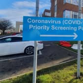 Coronavirus screening at Craigavon Hospital.
