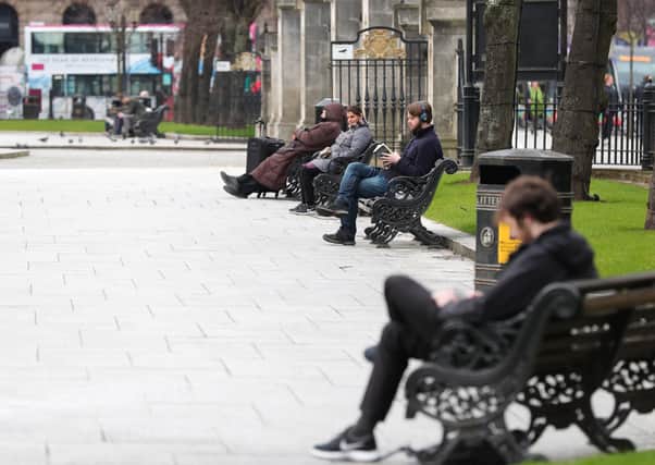 Press Eye - Belfast - Northern Ireland - Monday 23rd March 2020 - 

General view of Belfast City centre at lunch time today.

Enforced social distancing is likely to be introduced soon, Northern Ireland's health minister Robin Swann has said

Photo by Kelvin Boyes / Press Eye