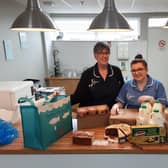 Bluebird Care Coleraine staff surprising their customers with Costa Coffee goods