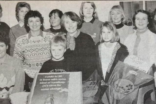 Committee members and helpers at the Action Cancer Sale in Carrickfergus Town Hall, 1991