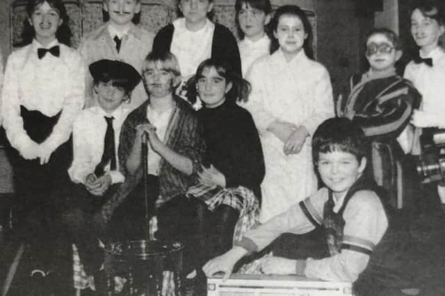Cast members of  Moyle Primary School's play which raised almost £200 for Children In Need.
1992