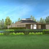 An artist's impression of the new crematorium on the Doagh Road site.