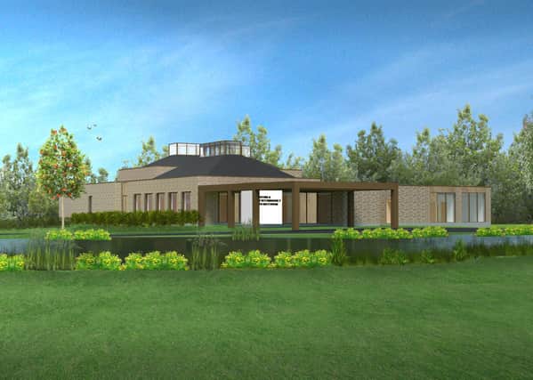 An artist's impression of the new crematorium on the Doagh Road site.