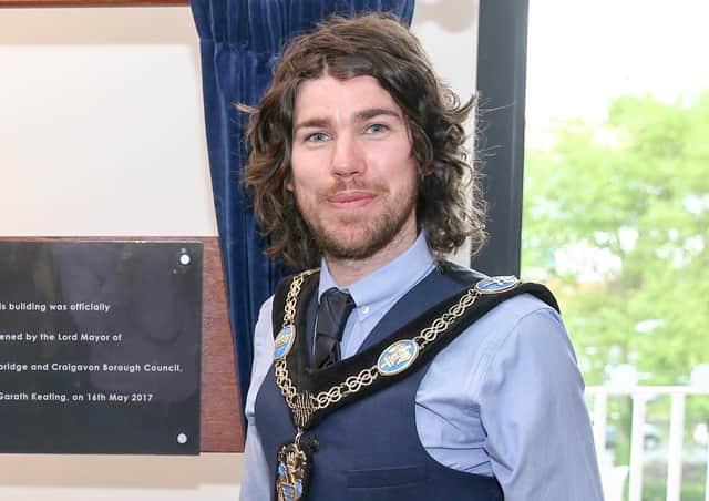 Councillor Garath Keating during his term as Lord Mayor of Armagh, Banbridge and Craigavon Council.