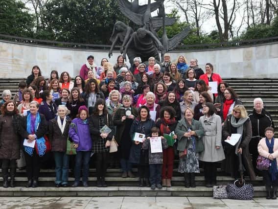 Some of the members of Women Aloud who took part in the Women XBorders event at the Irish Writers Centre, Dublin.