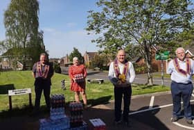 The Royal Arch Purple makes a donation of supplies to Sandringham Care Home in Portadown.