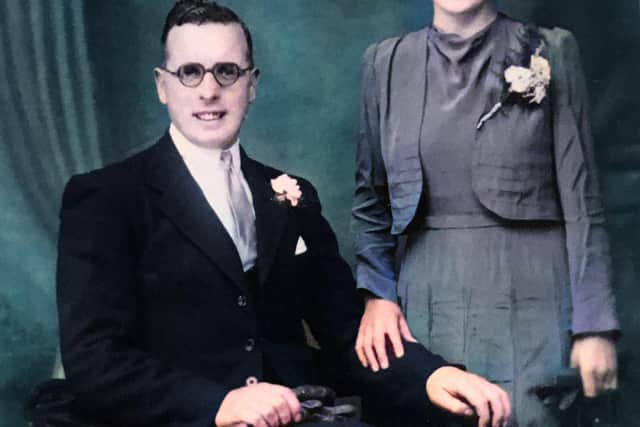 Ethel and Willie John Barbour on their wedding day on June 23, 1941 at Limavady Baptist Church