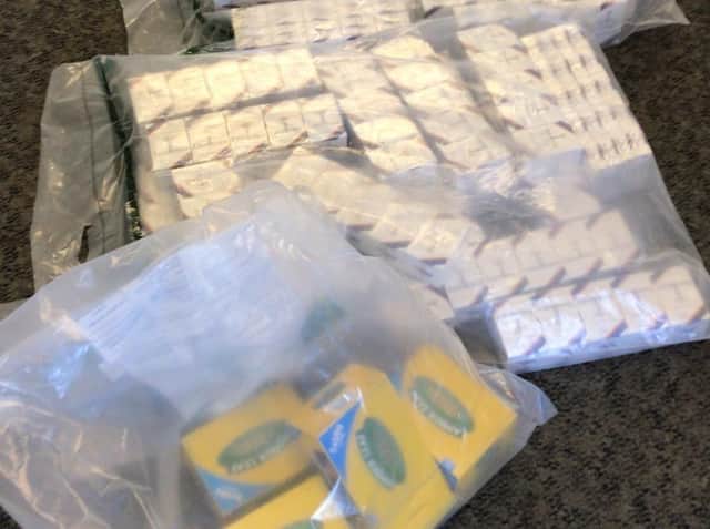 PSNI image of the Items seized during yesterday's search.