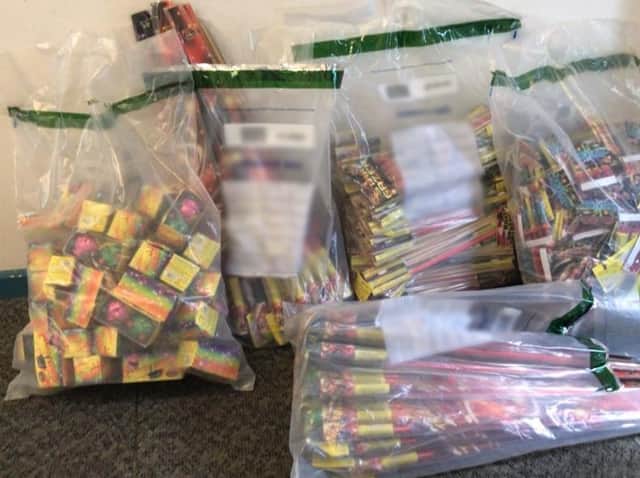 PSNI image of the fireworks seized.