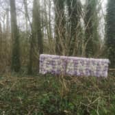 Wreat from granny's grave one of the items dumped at NI nature reserve.