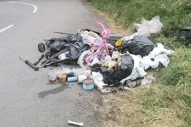 Items dumped at Oxford Island Nature Reserve.
