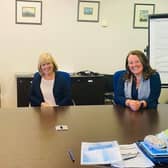 Linda Irwin pictured with DUP colleagues Ald Phillip Brett and Paula Bradley MLA.